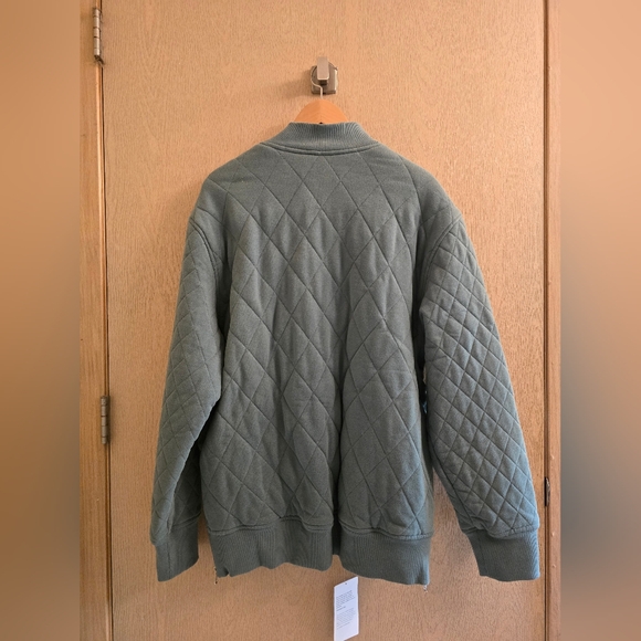 NWT Athleta Retroplush Bomber Jacket Large Tall (LT) - Picture 3 of 8